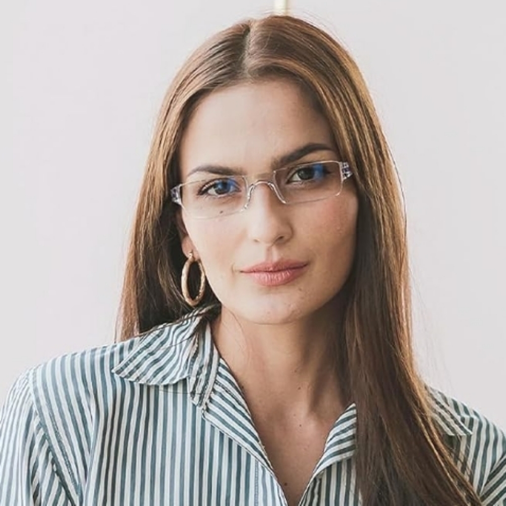 AQWANO Rimless Computer Reading Glasses Blue Light Blocking +1.00 Blue